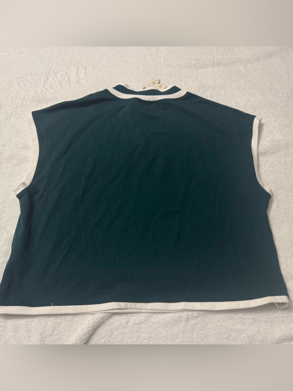 Calia Women’s Rib Mock Crop Tank Top Sea Green - Picture 2 of 5